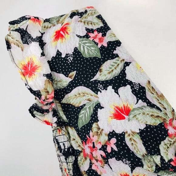 Rebecca Taylor Kamea Smocked Floral Flutter-Sleeve Silk Dress Women’s Size 10 - Picture 8 of 14